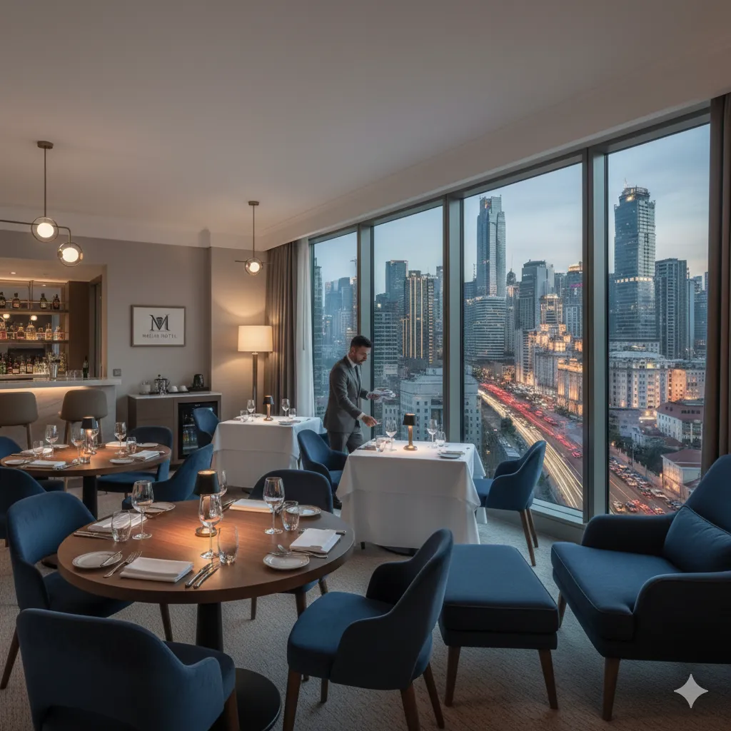 Fine Dining Restaurant with City View at Melih Hotel